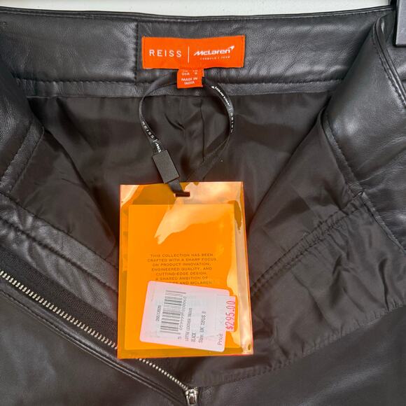 REISS x McLaren F1 Team Lottie Slit Front Leather Pants - Picture 15 of 16
